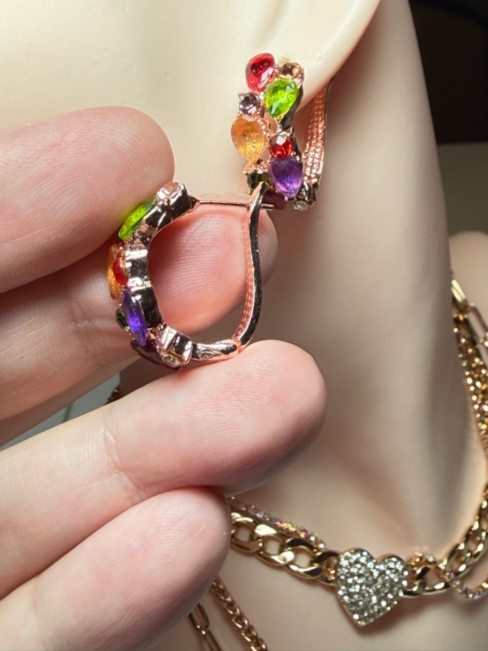 Mona Lisa Zircon Multi Gems Earrings. - Picture 8 of 10
